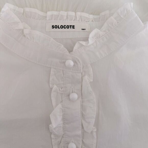 Solocote ruffled button Down white shirt - Picture 4 of 5